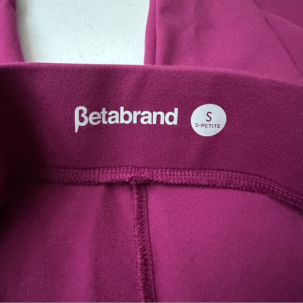 Betabrand Womens Skinny Leg Journey Pant Leggings Pockets Size S PETITE Burgundy - Picture 6 of 12